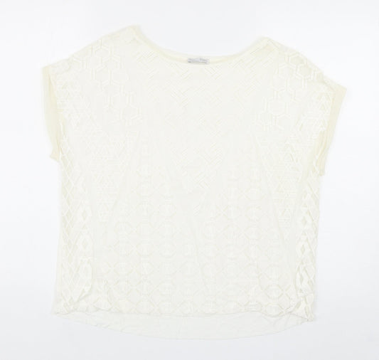 Womens UK Size S Zara Ivory Basic Blouse