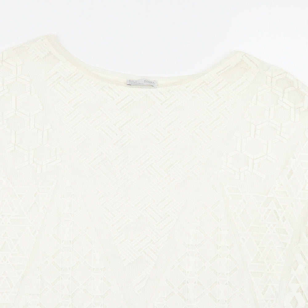 Womens UK Size S Zara Ivory Basic Blouse