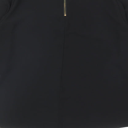 Atmosphere Womens Black Polyester Basic Blouse Size 10 Mock Neck