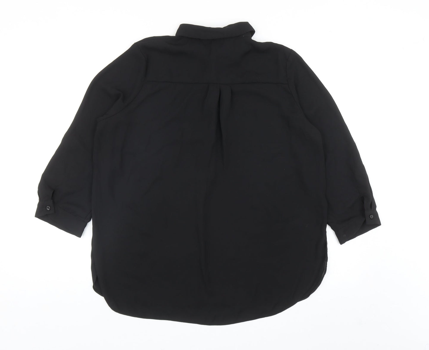 Womens UK Size 14 Dorothy Perkins Black Basic Button-Up
