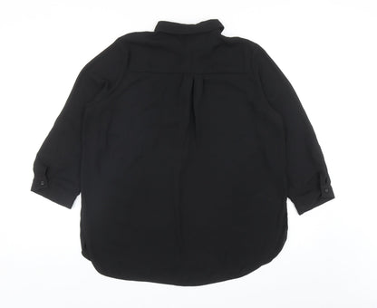 Womens UK Size 14 Dorothy Perkins Black Basic Button-Up