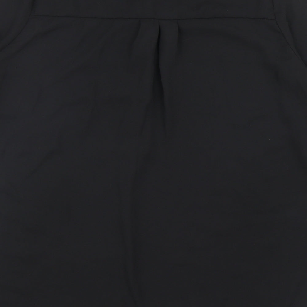 Womens UK Size 14 Dorothy Perkins Black Basic Button-Up