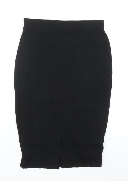 Dorothy Perkins Womens Black Viscose Straight & Pencil Skirt Size 8