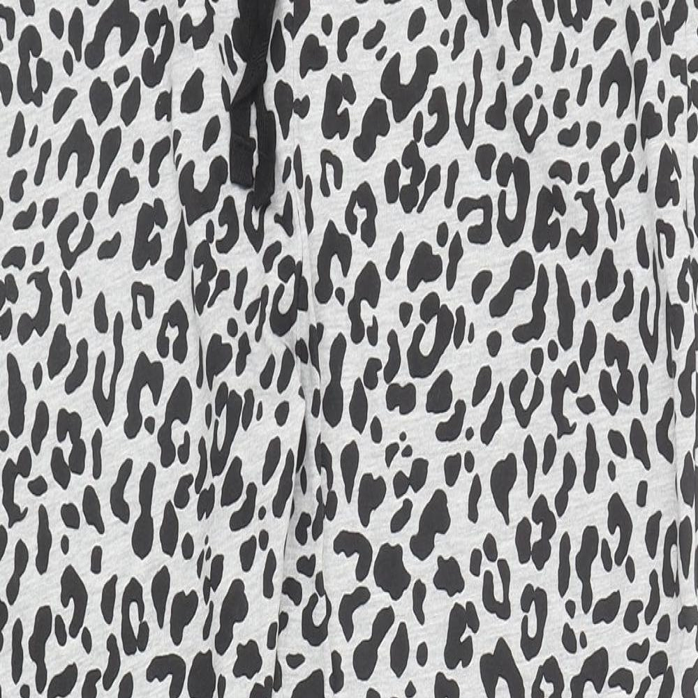 Society Eight Womens Grey Animal Print Polyester Sweatpants Trousers Size S L28 in Regular Drawstring - Leopard Print