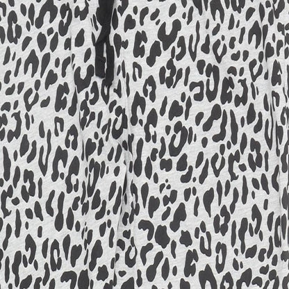 Society Eight Womens Grey Animal Print Polyester Sweatpants Trousers Size S L28 in Regular Drawstring - Leopard Print