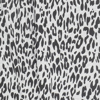 Society Eight Womens Grey Animal Print Polyester Sweatpants Trousers Size S L28 in Regular Drawstring - Leopard Print
