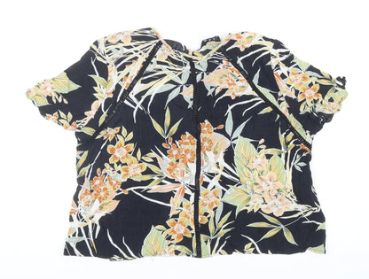 Womens UK Size 12 New Look Black Cropped Blouse