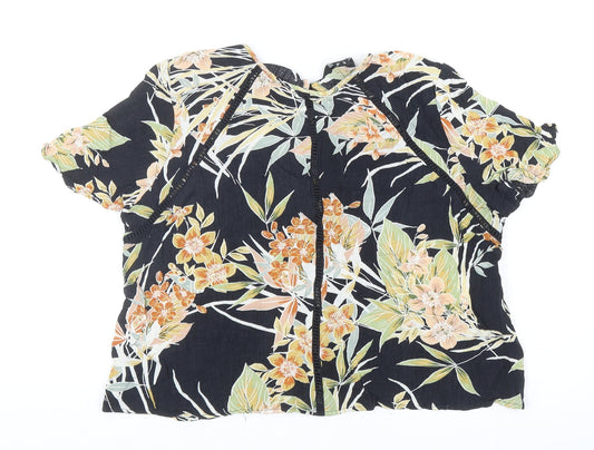 Womens UK Size 12 New Look Black Cropped Blouse