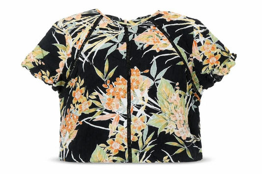 Womens UK Size 12 New Look Black Cropped Blouse
