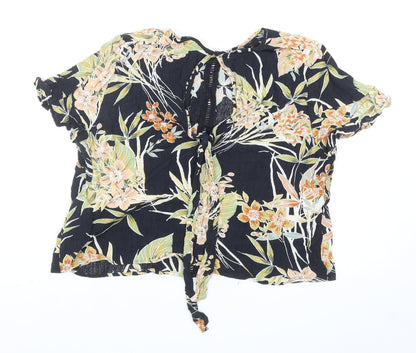 Womens UK Size 12 New Look Black Cropped Blouse
