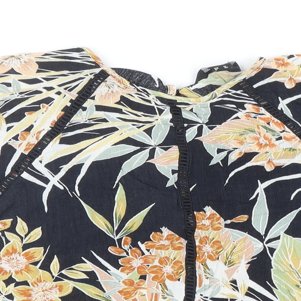 Womens UK Size 12 New Look Black Cropped Blouse