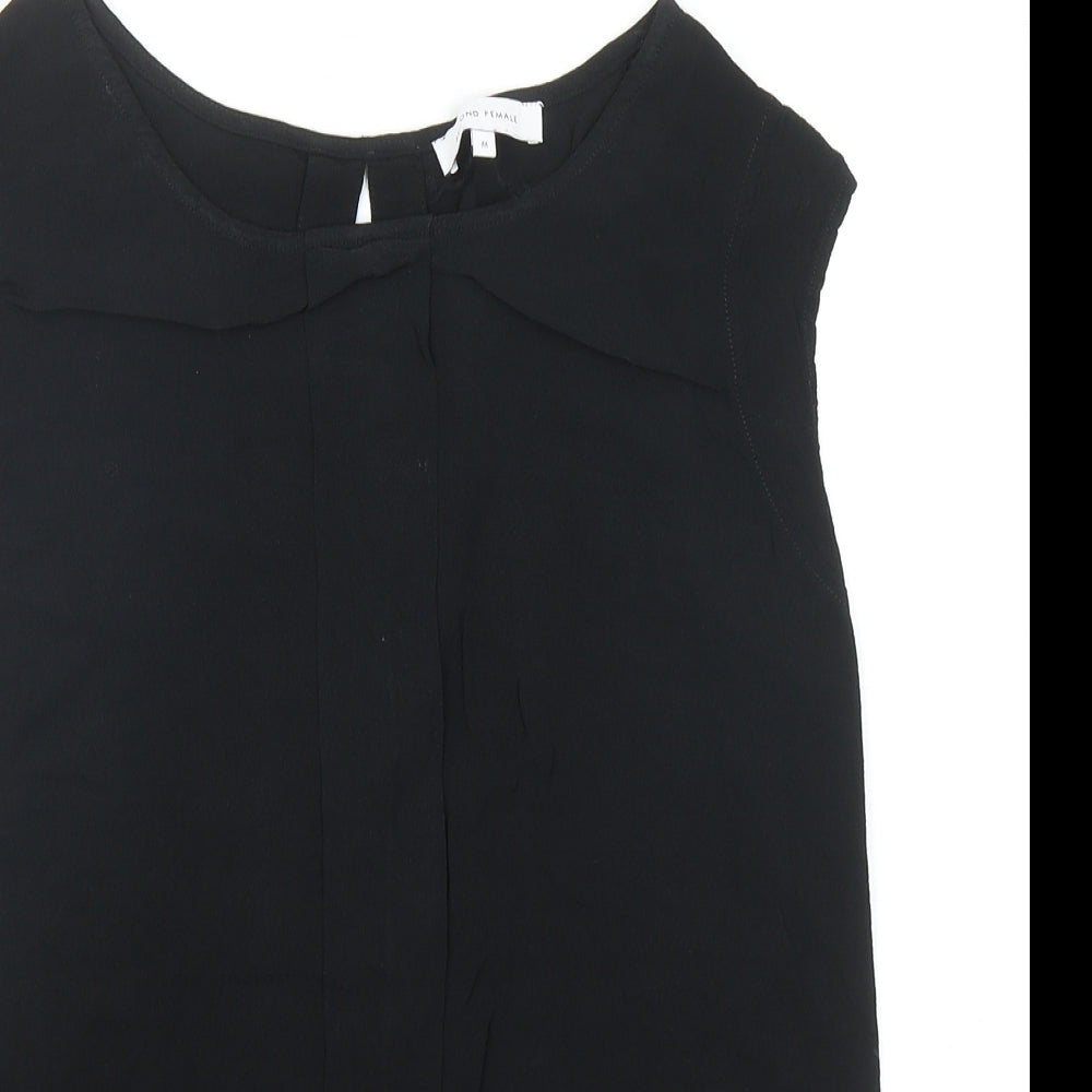 Womens UK Size M Second Female Black Basic Blouse
