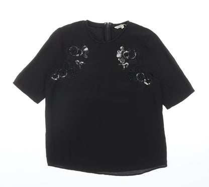 Womens UK Size 8 Marks and Spencer Black Basic Blouse