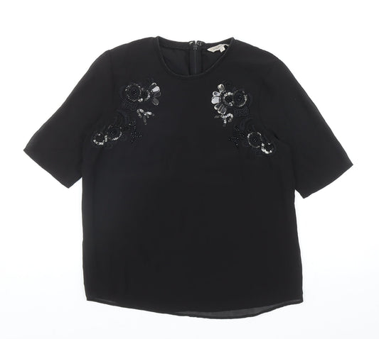 Womens UK Size 8 Marks and Spencer Black Basic Blouse