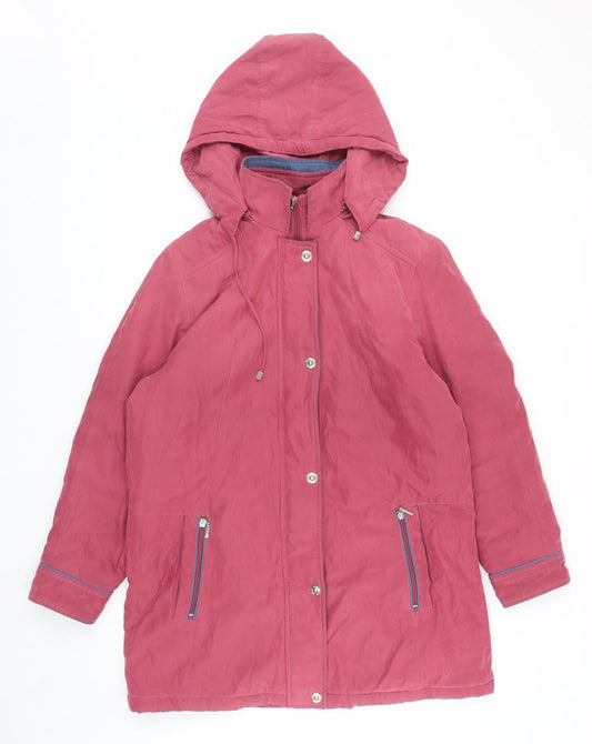 Womens UK Size 14 Eliza Gray Pink Overcoat