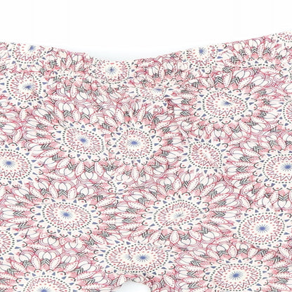 Primark Womens Multicoloured Geometric 100% Viscose Bermuda Shorts Size 8 L3 in Regular Pull On - Summer shorts