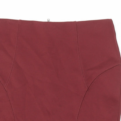 FOREVER 21 Womens Brown Polyester Mini Skirt Size S Zip