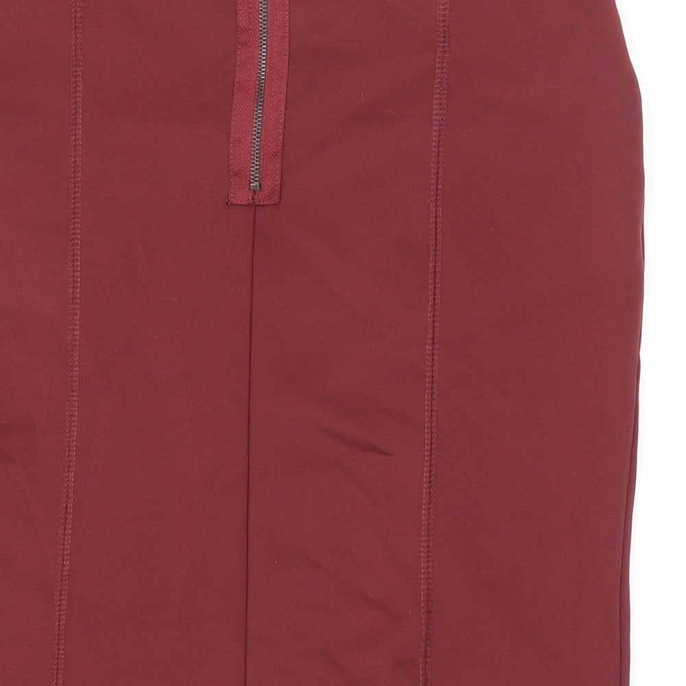 FOREVER 21 Womens Brown Polyester Mini Skirt Size S Zip