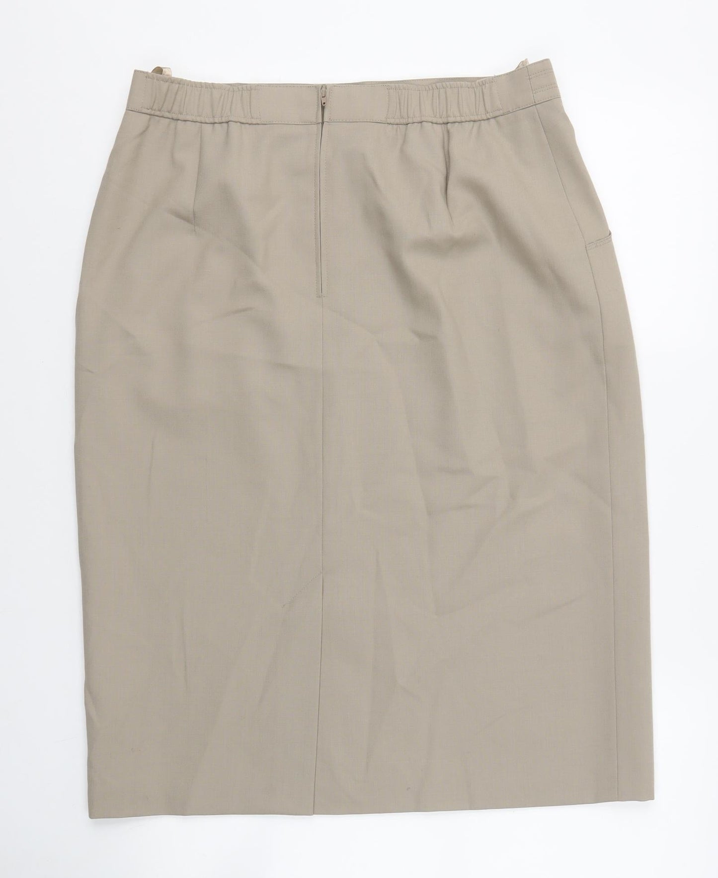 c.h.i.c.c Womens Beige Polyester Straight & Pencil Skirt Size 44 Zip