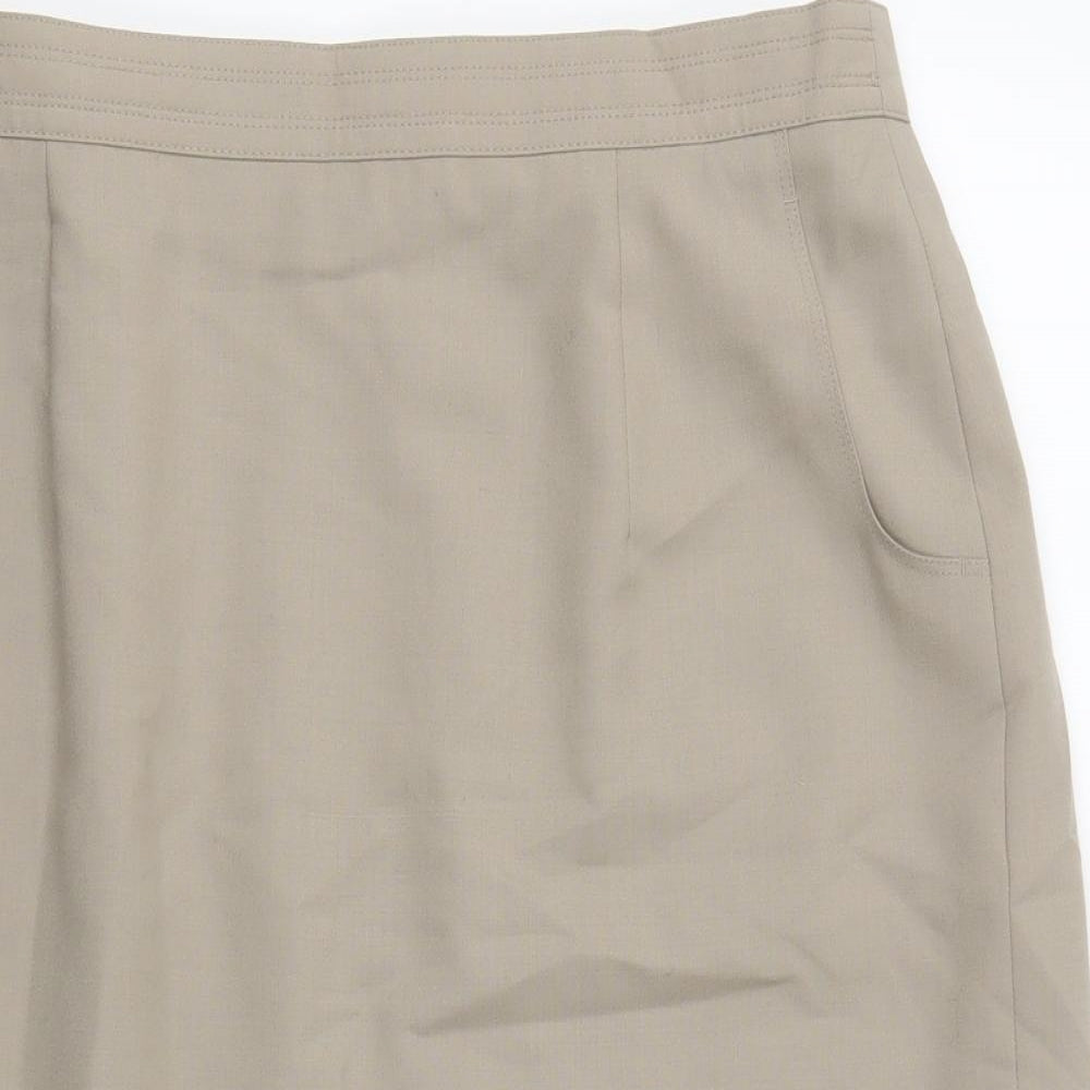 c.h.i.c.c Womens Beige Polyester Straight & Pencil Skirt Size 44 Zip
