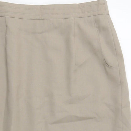 c.h.i.c.c Womens Beige Polyester Straight & Pencil Skirt Size 44 Zip