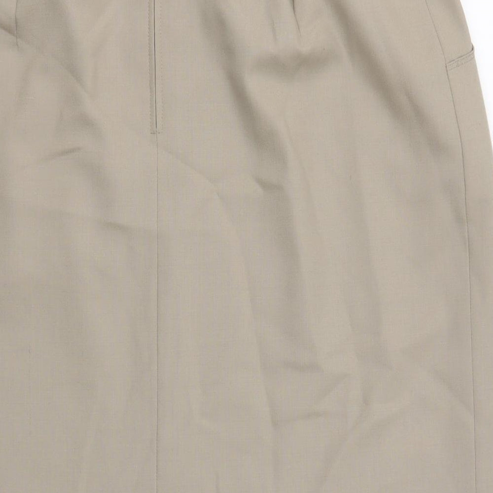 c.h.i.c.c Womens Beige Polyester Straight & Pencil Skirt Size 44 Zip