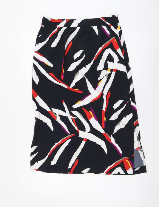 Marks and Spencer Womens Multicoloured Geometric Viscose A-Line Skirt Size 28 in