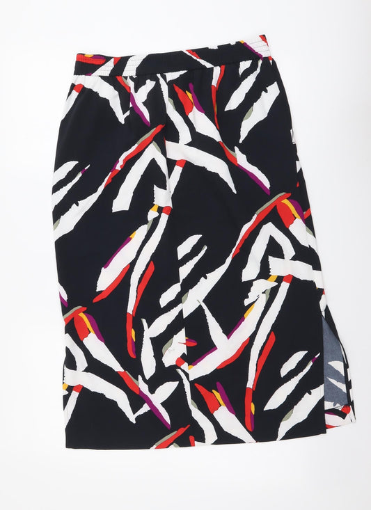Marks and Spencer Womens Multicoloured Geometric Viscose A-Line Skirt Size 28 in