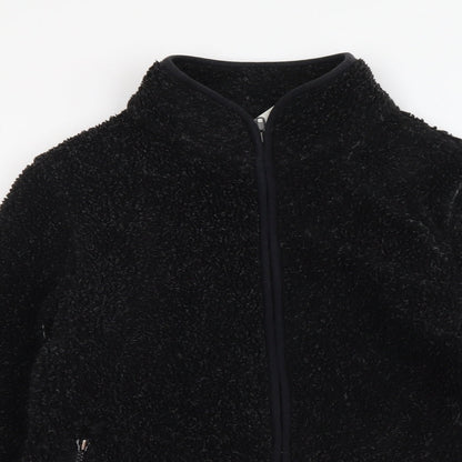 Preworn Womens Black Polyester Full Zip Sweatshirt Size 12 Zip