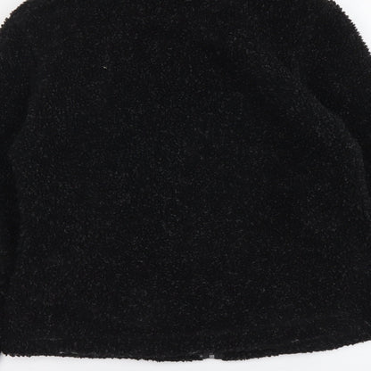 Preworn Womens Black Polyester Full Zip Sweatshirt Size 12 Zip
