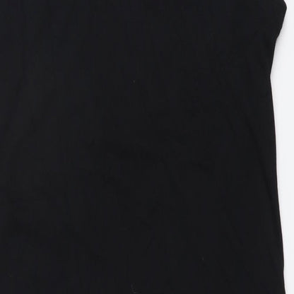 Zara Womens Black Cotton Tank Dress Size S Round Neck Pullover