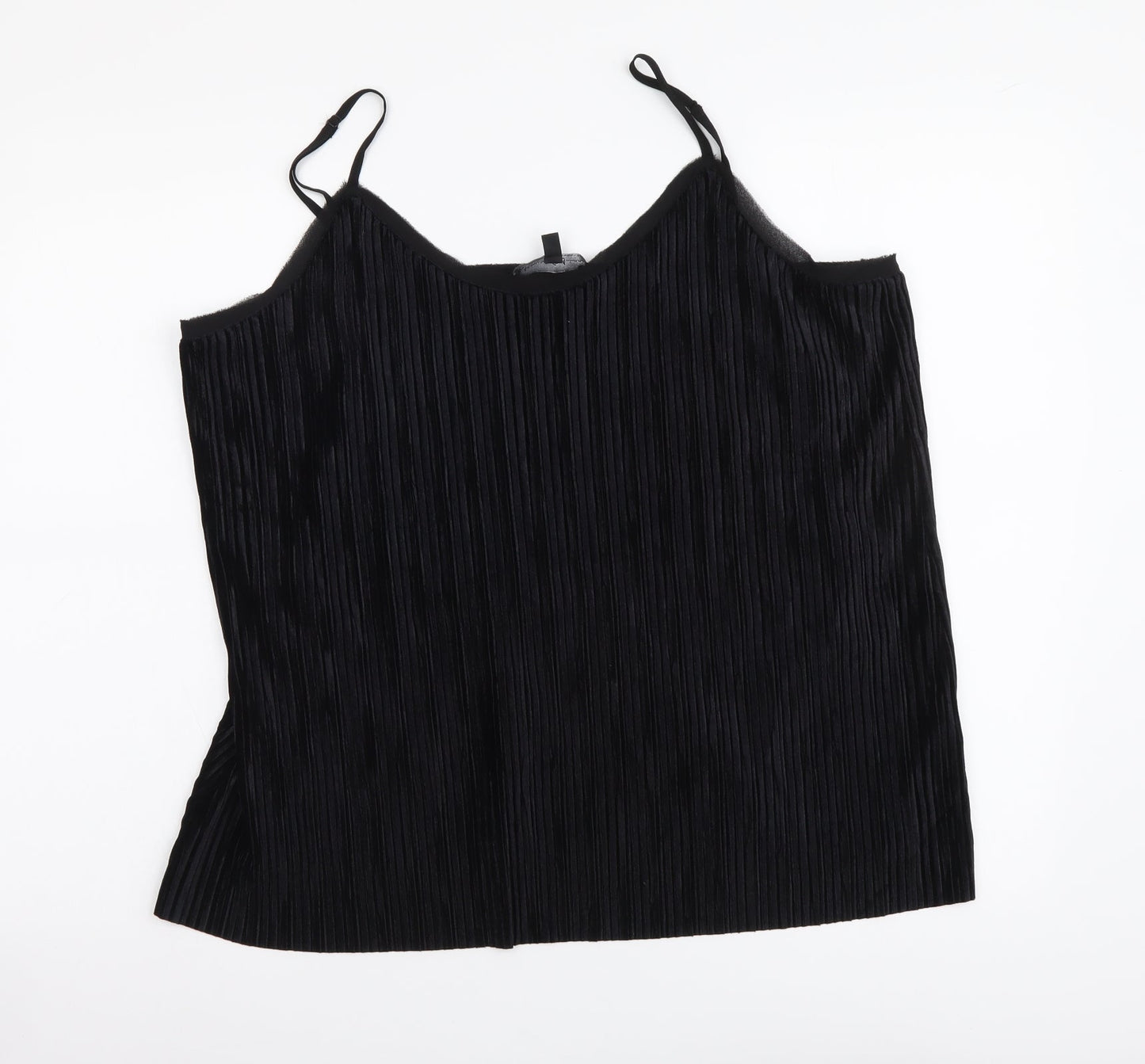 Jasmine & Juliana Womens Black Polyester Camisole Tank Size XL V-Neck