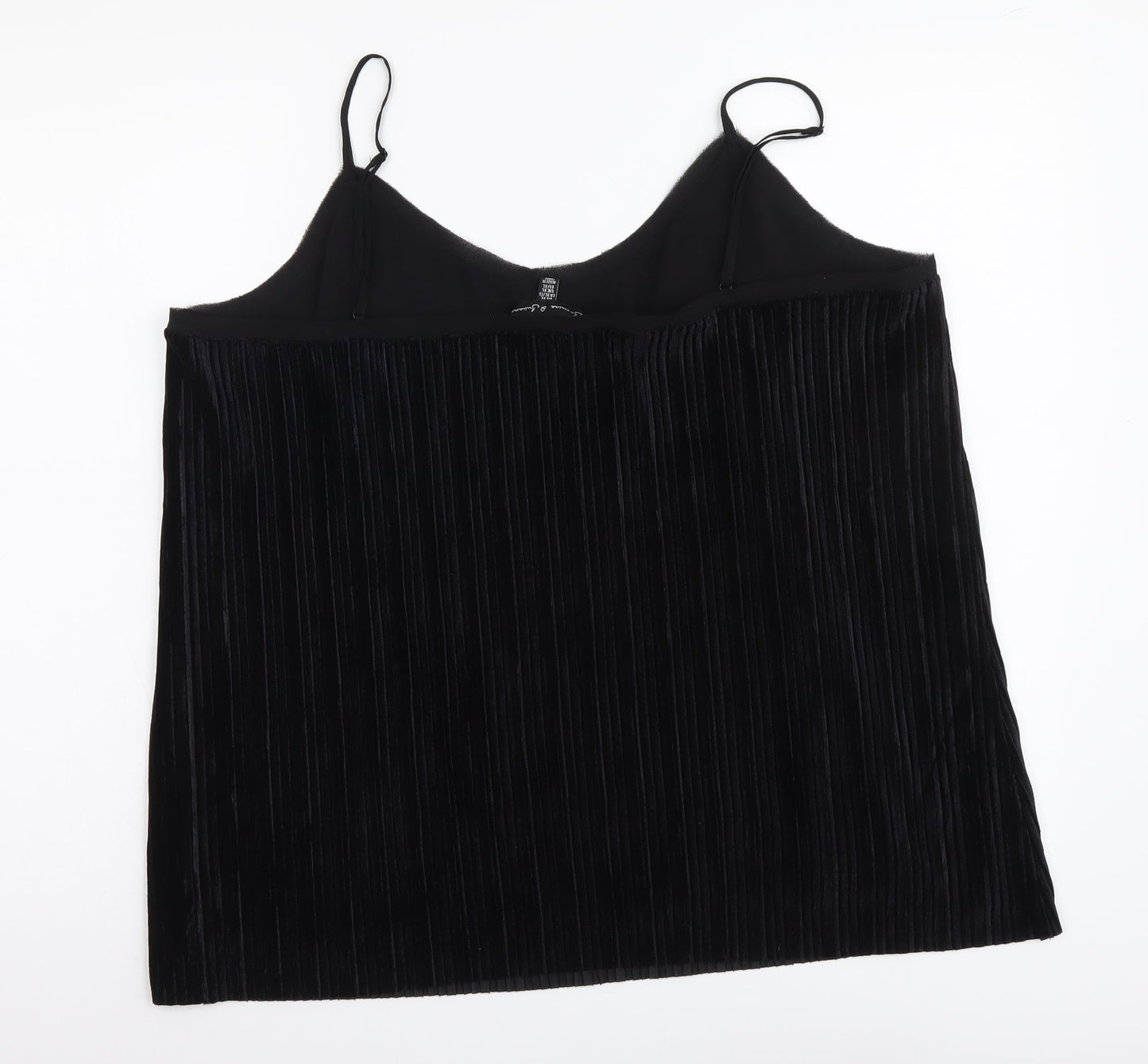 Jasmine & Juliana Womens Black Polyester Camisole Tank Size XL V-Neck