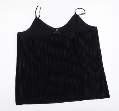 Jasmine & Juliana Womens Black Polyester Camisole Tank Size XL V-Neck