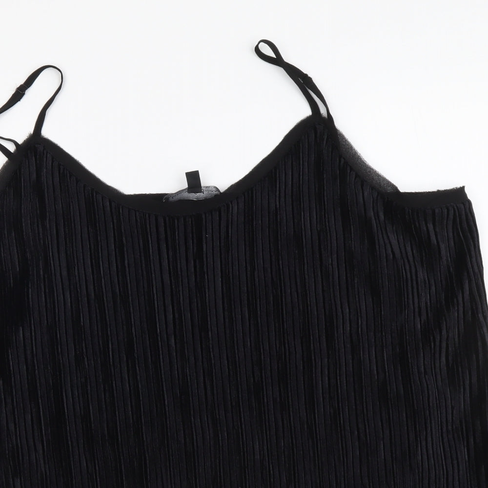 Jasmine & Juliana Womens Black Polyester Camisole Tank Size XL V-Neck