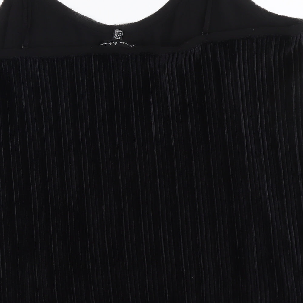 Jasmine & Juliana Womens Black Polyester Camisole Tank Size XL V-Neck