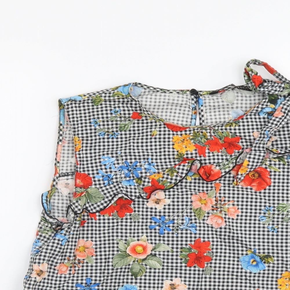 Womens UK Size M Zara Multicoloured Basic Tank
