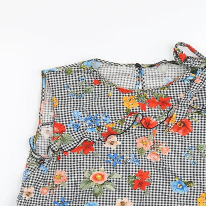 Womens UK Size M Zara Multicoloured Basic Tank