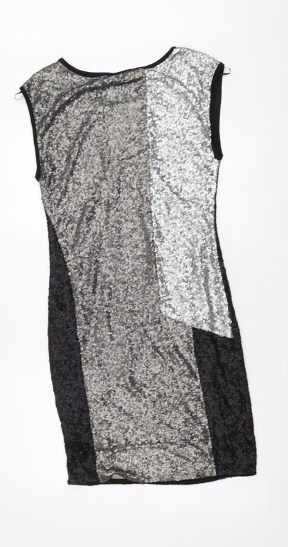 Second Female Womens Silver Polyester A-Line Size XS Round Neck Pullover