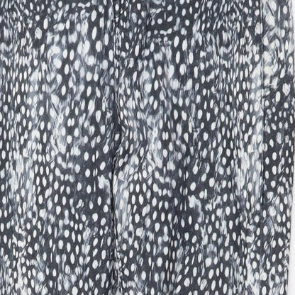 Topshop Womens Grey Geometric Cotton Skinny Jeans Size 32 in L32 in Regular Button