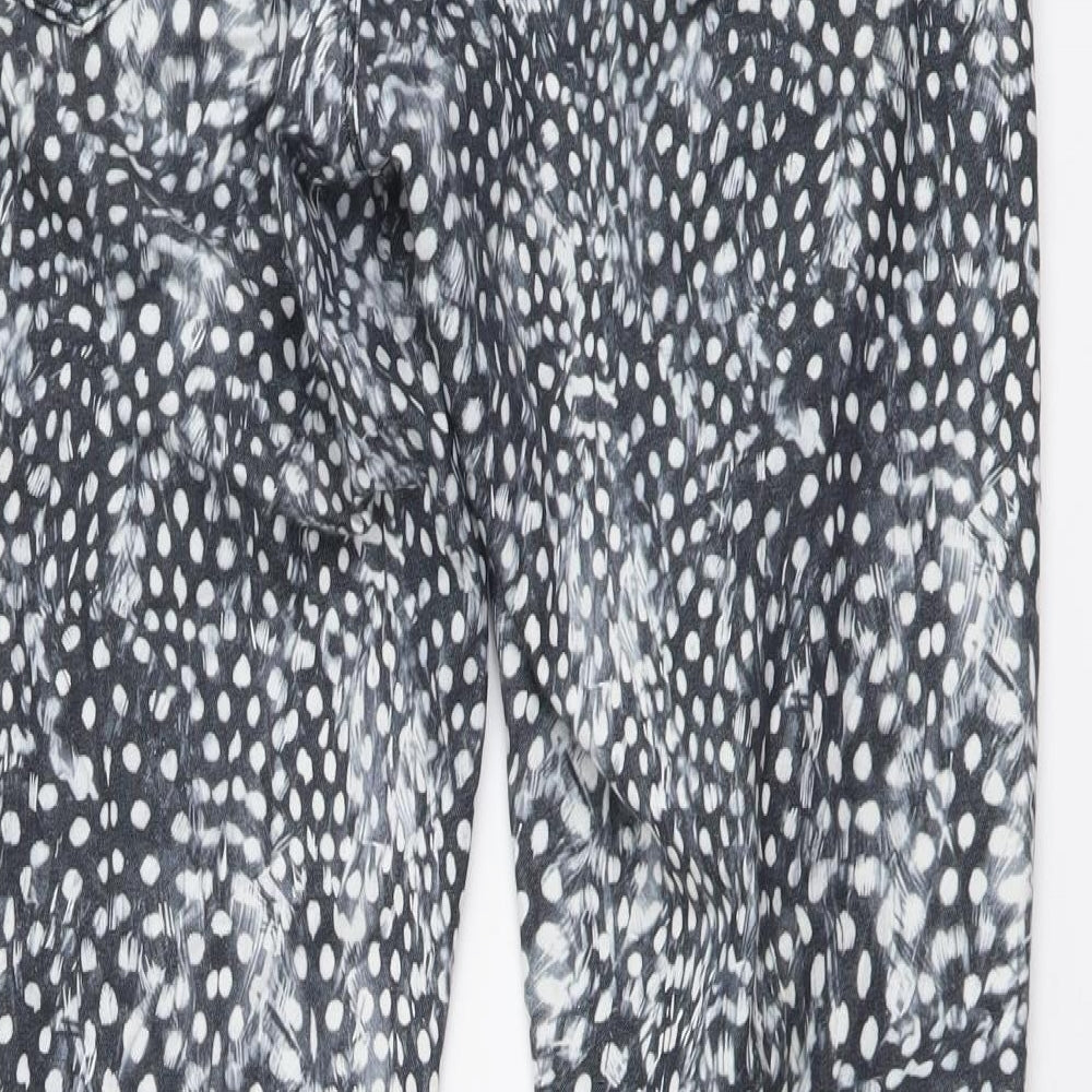 Topshop Womens Grey Geometric Cotton Skinny Jeans Size 32 in L32 in Regular Button