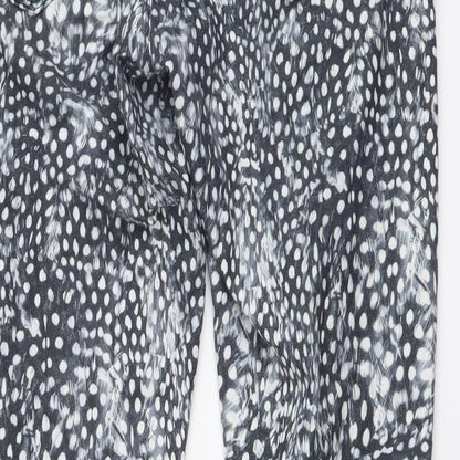 Topshop Womens Grey Geometric Cotton Skinny Jeans Size 32 in L32 in Regular Button