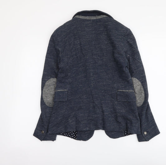 Zara Womens Blue Cotton Jacket Suit Jacket Size M