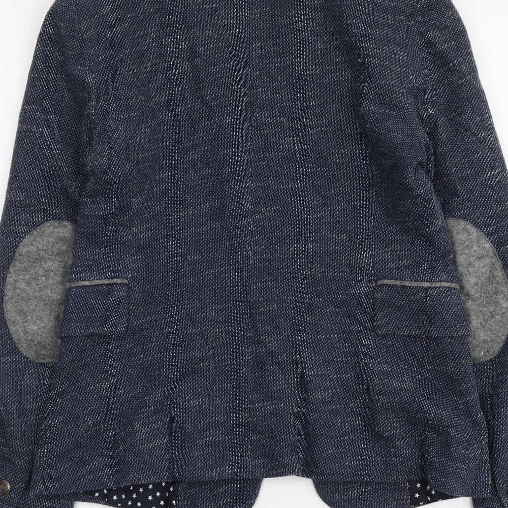 Zara Womens Blue Cotton Jacket Suit Jacket Size M