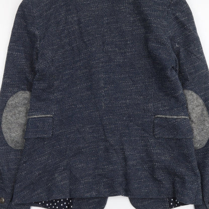 Zara Womens Blue Cotton Jacket Suit Jacket Size M