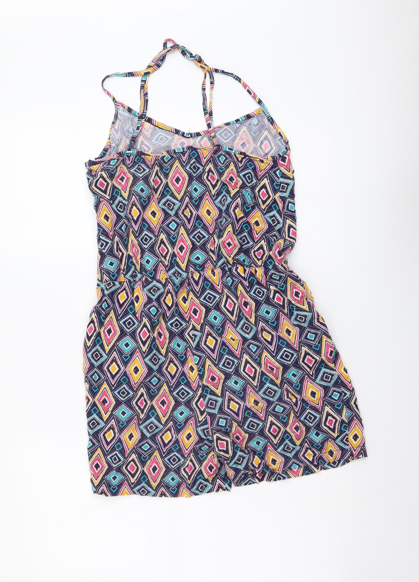 NEXT Womens Multicoloured Geometric Viscose Playsuit One-Piece Size 6 Pullover