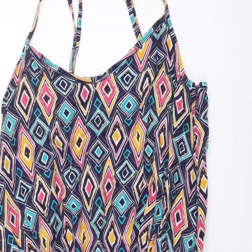 NEXT Womens Multicoloured Geometric Viscose Playsuit One-Piece Size 6 Pullover