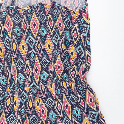 NEXT Womens Multicoloured Geometric Viscose Playsuit One-Piece Size 6 Pullover