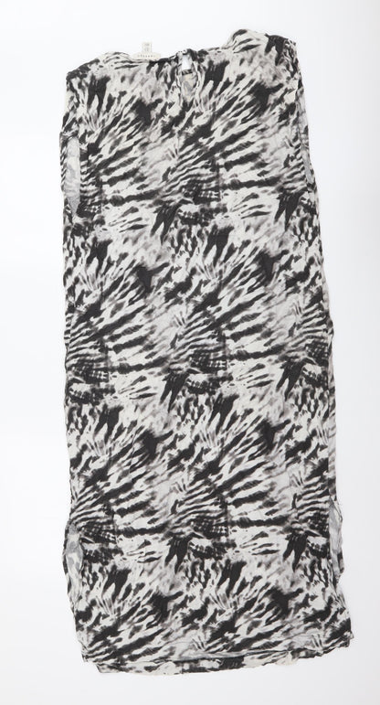 Topshop Womens Grey Animal Print Polyester T-Shirt Dress Size 6 Round Neck Pullover
