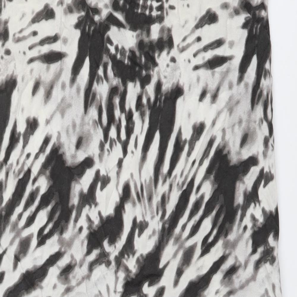 Topshop Womens Grey Animal Print Polyester T-Shirt Dress Size 6 Round Neck Pullover